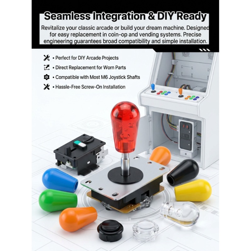 1 Joystick M6 con Cabeza de Bo - Joystick Arcade Parts reseña y precio